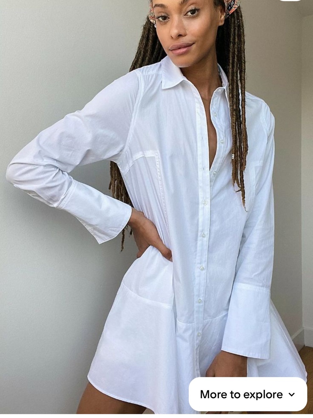 Free People All For You Shirt Dress Large L White